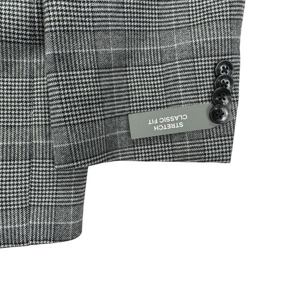 Michael Kors Mens Classic Fit Stretch Plaid Suit Jacket Gray 38S - Picture 3 of 5